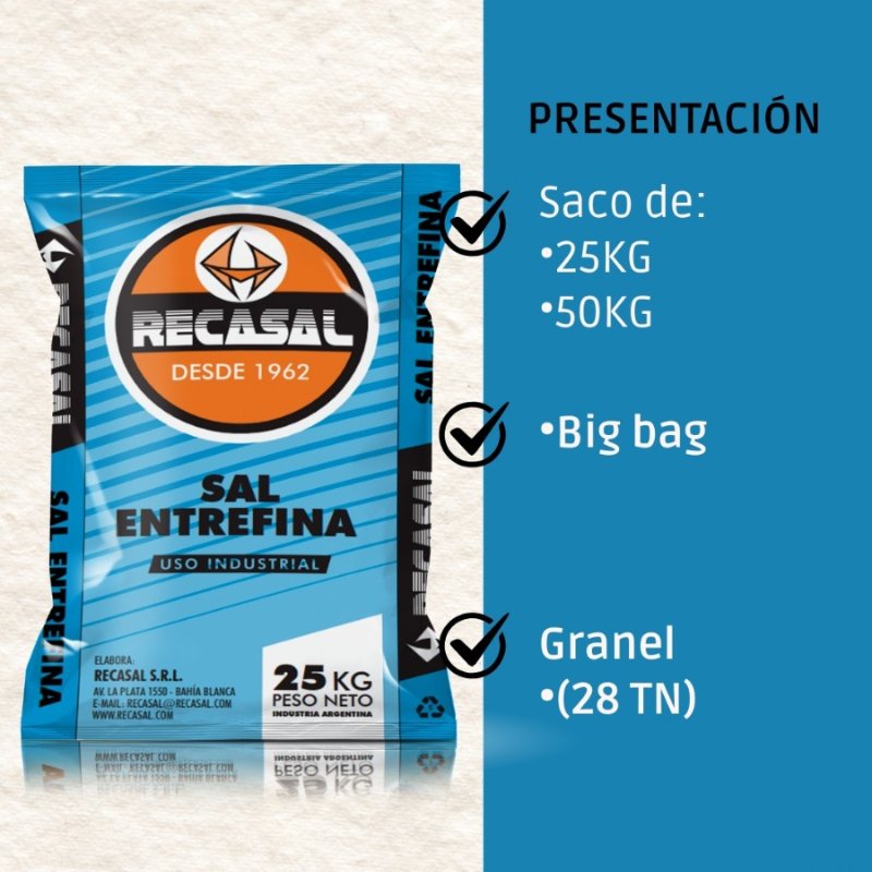 Palet x 60 bolsas de 25kg de SAL ENTREFINA - Imagen 2