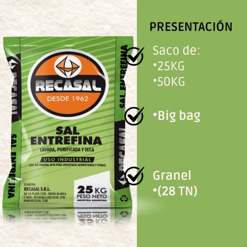 Palet x 30 Bolsas de 50kg de SAL ENTREFINA LAVADA - SECA - PURIFICADA - Imagen 2